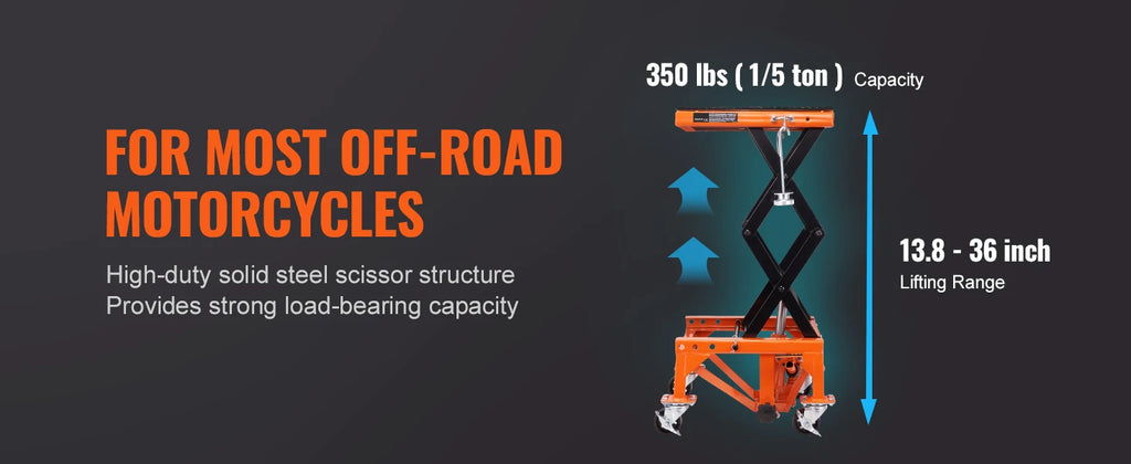 SucceBuy Mesa de elevação hidráulica para motocicleta, 350 lbs, tesoura, elevador hidráulico, suporte para dirt bike