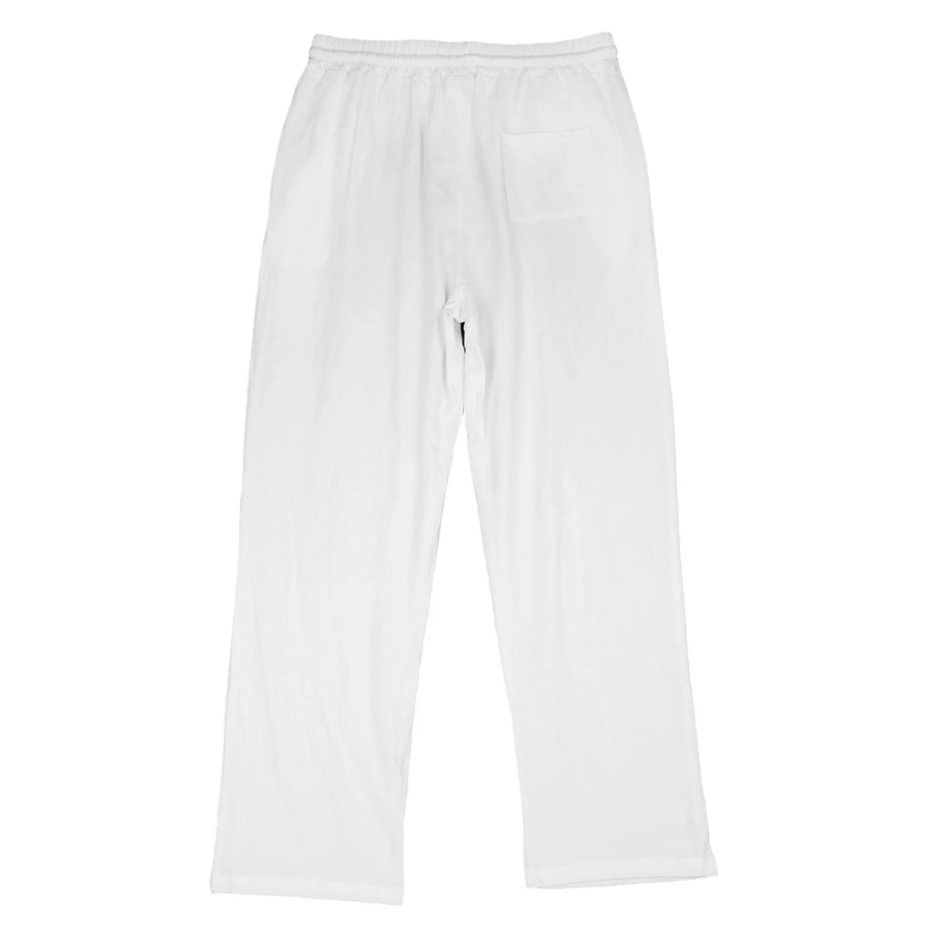Calças de Linho Americanas Novas Primavera 2026, Tecido Leve e Respirável, Estilo Casual Solto, Cintura com Cordão, Perfeitas para Uso Diário