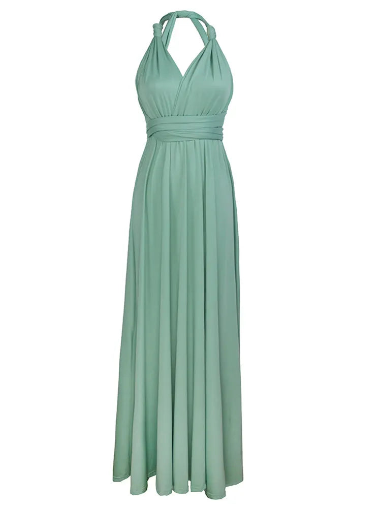 Vestido Maxi Club Boho para mulheres, bandagem vermelha, vestido de festa longo, madrinhas multiway, robe infinito conversível, sexy