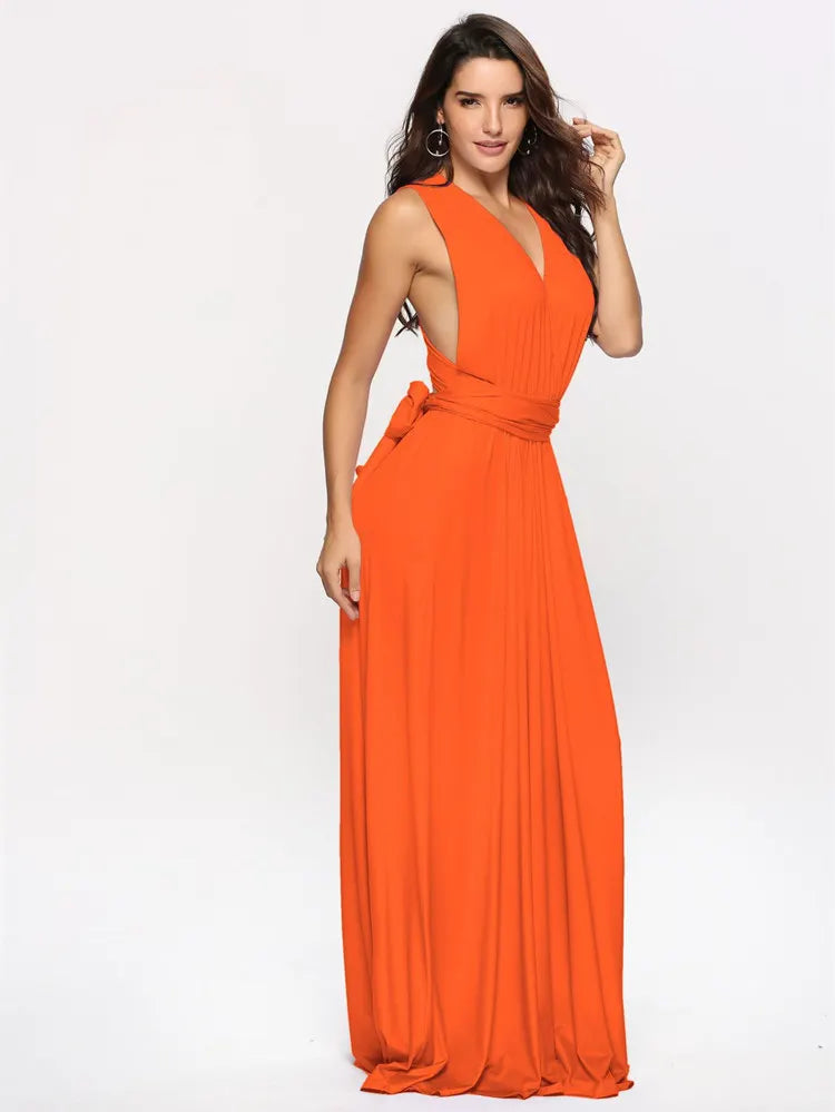 Vestido Maxi Club Boho para mulheres, bandagem vermelha, vestido de festa longo, madrinhas multiway, robe infinito conversível, sexy
