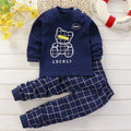Outono algodão pijamas para meninas meninos manga longa topos + calças ternos primavera moda casa roupas do bebê criança sono traje