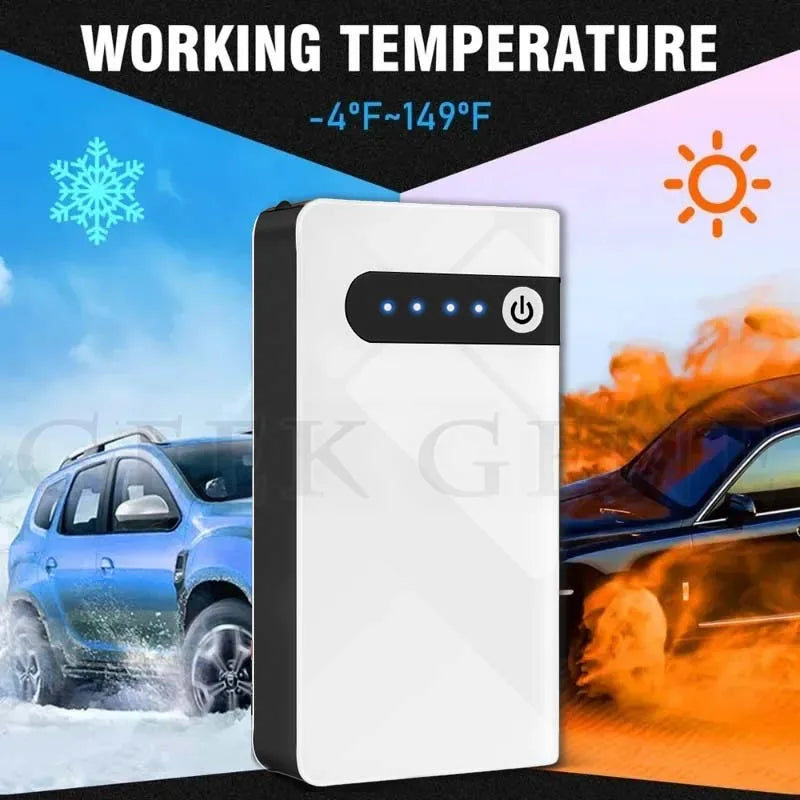 GKFLY Iniciador de Carro Portátil 12V 2000A Carregador de Bateria de Emergência para Carro 44.4Wh Power Bank Dispositivo de Partida