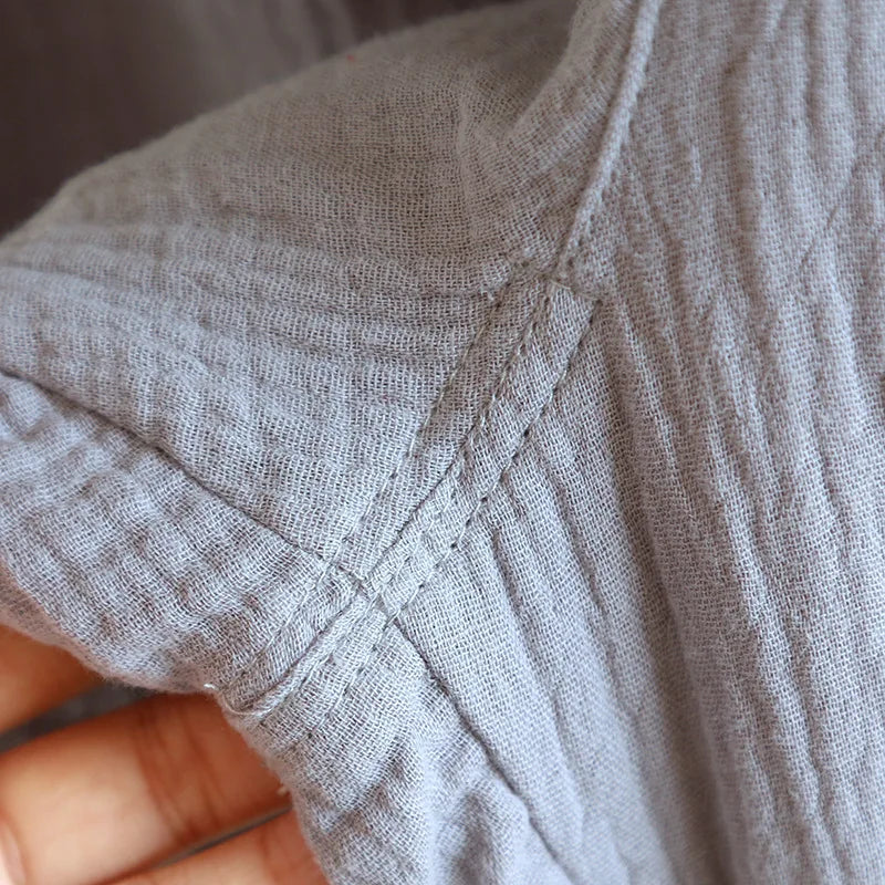 Primavera/outono japonês quimono pijamas masculinos pijamas masculinos gaze fina algodão rendas topo + calças soltas de duas peças homewear