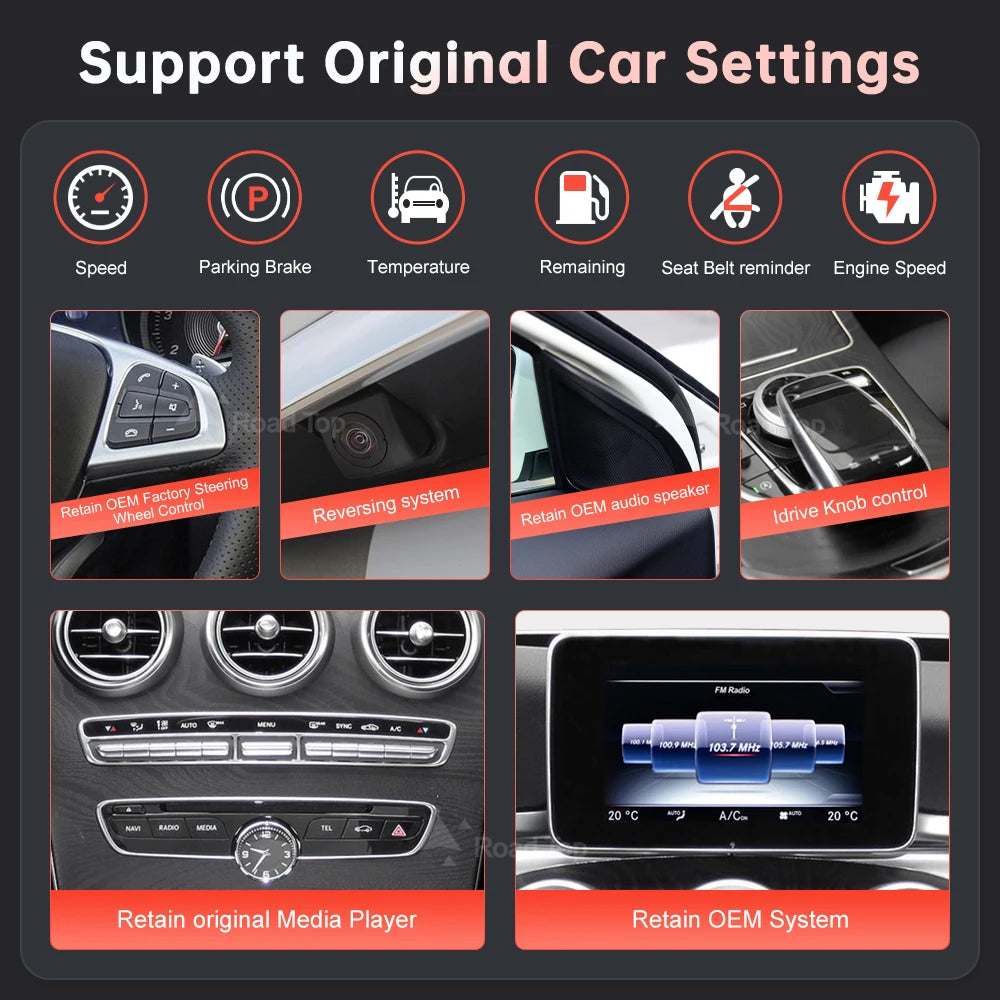 Tela multimídia linux sem fio carplay android auto para mercedes-benz w205 w176 glc a c v classe w447 cla gla 2015-2018 ntg5.0
