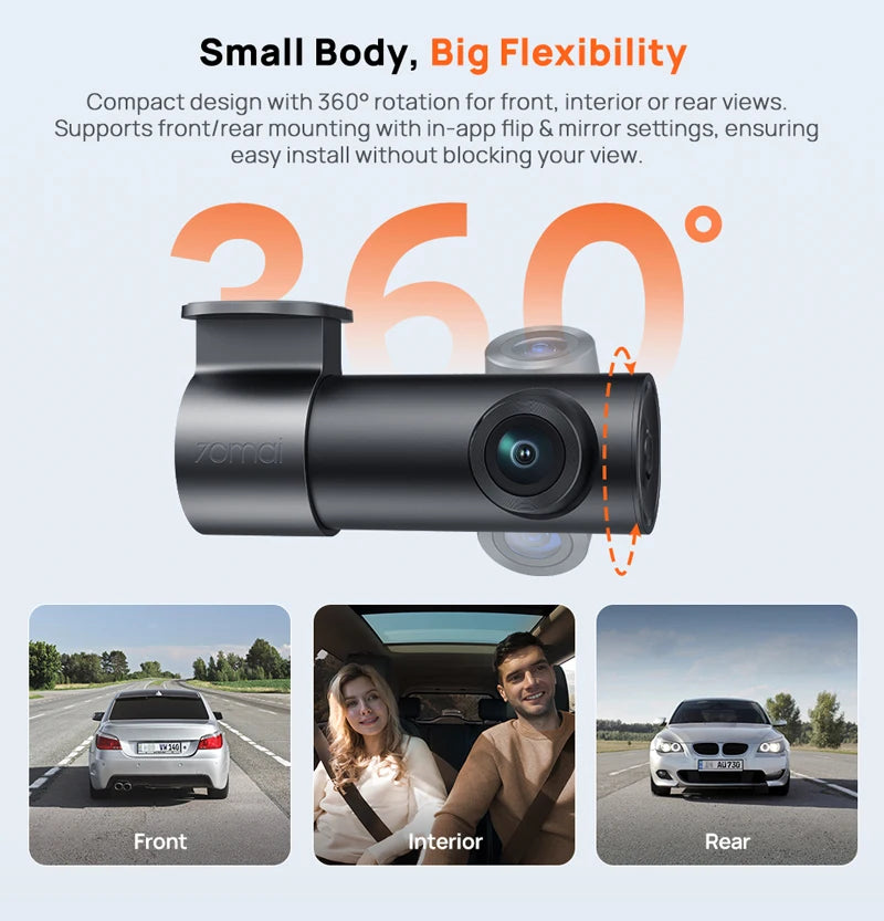 Novo 70mai Dash Cam M310 Plus 3K 1620P WDR Controle de Voz 139 ° Monitor de estacionamento do gravador do carro FOV DVR 70mai M310 Plus 3K