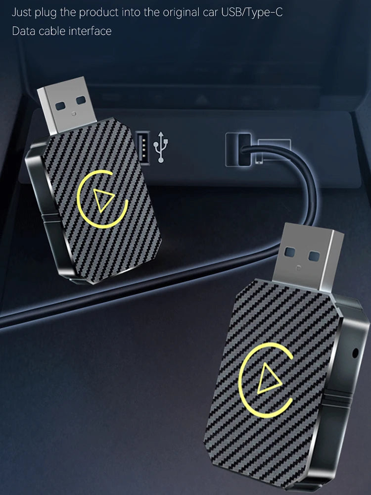 Carplay sem fio android adaptador automático plug & play usb carro dongle sem fio para oem com fio carplay/android carros automóveis
