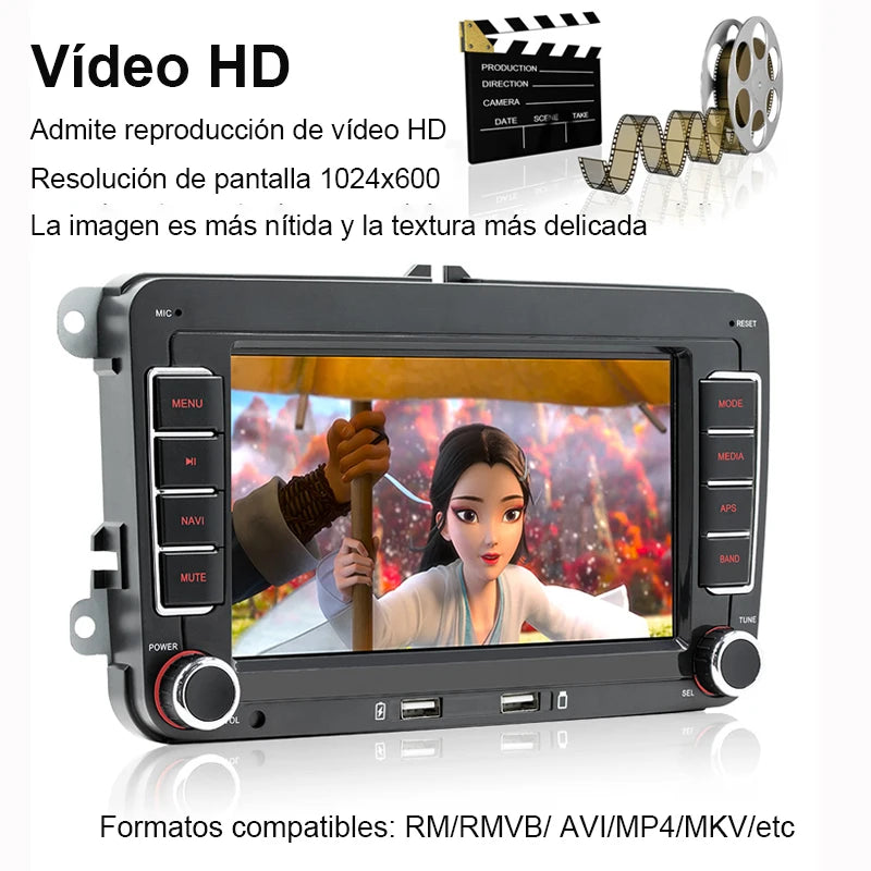 Rádio multimídia para carro com GPS Android player Universal, Carplay, Wifi, para Volkswagen Golf 5, 6, Polo, Passat B6, B7, CC, Skoda