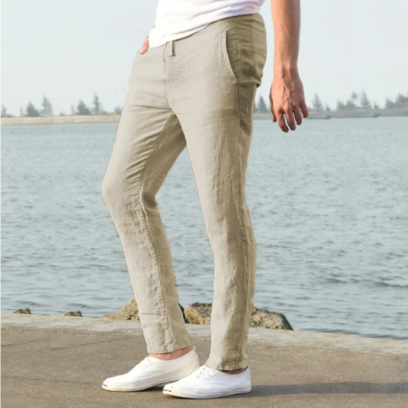 Calças de Algodão e Linho Masculinas, Novas Calças de Linho Respiráveis para o Outono, Tamanhos S-5XL