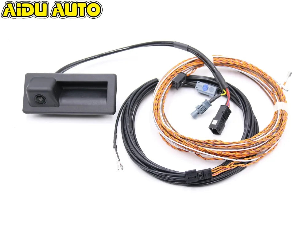 Câmera traseira do punho do tronco com linha de orientação, punho do tronco, Audi A4 B9 8W, 3V0 827 566 L, 3V0827566L