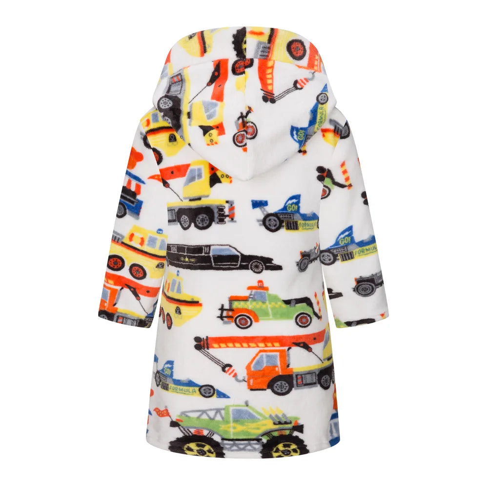 Roupão de banho infantil de dinossauro com capuz, pijama de unicórnio de desenho animado para meninos, roupões de banho de lã para meninas, roupa de dormir para bebês