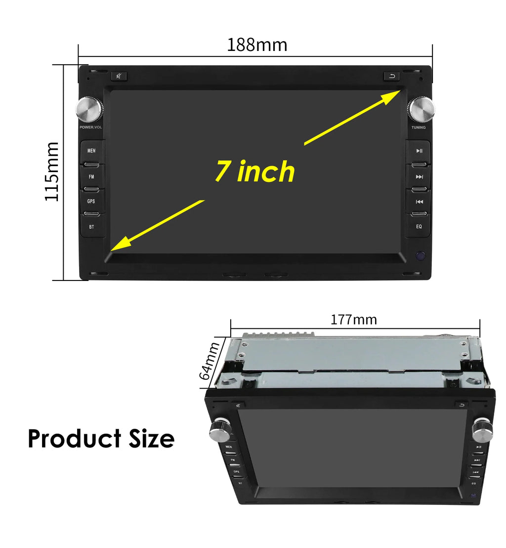 Hizpo rádio do carro de 7 polegadas para vw golf 4 passat polo transporte t5 multivan assento jetta carro multimídia gps 2din autoradio carplay 7862