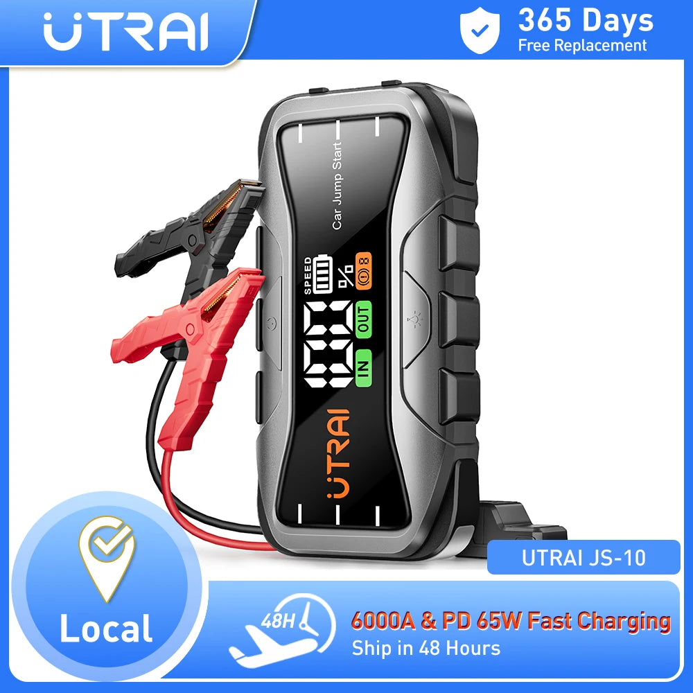 UTRAI 27000mAh Car Jump Starter Power Bank 6000A Car Booster Auto Dispositivo de partida de emergência Jump Start para gasolina diesel