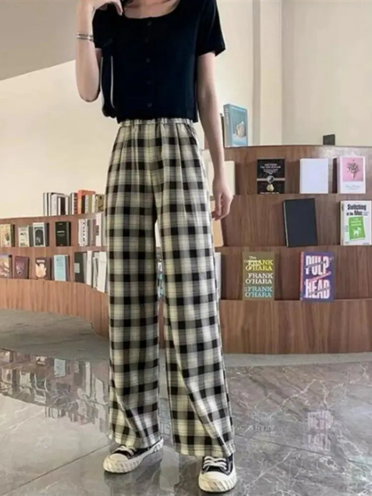 Moda casual verificado vermelho tartan calças de pijama macio e confortável cintura elástica nova feminina xadrez pijamas casa lounge pa