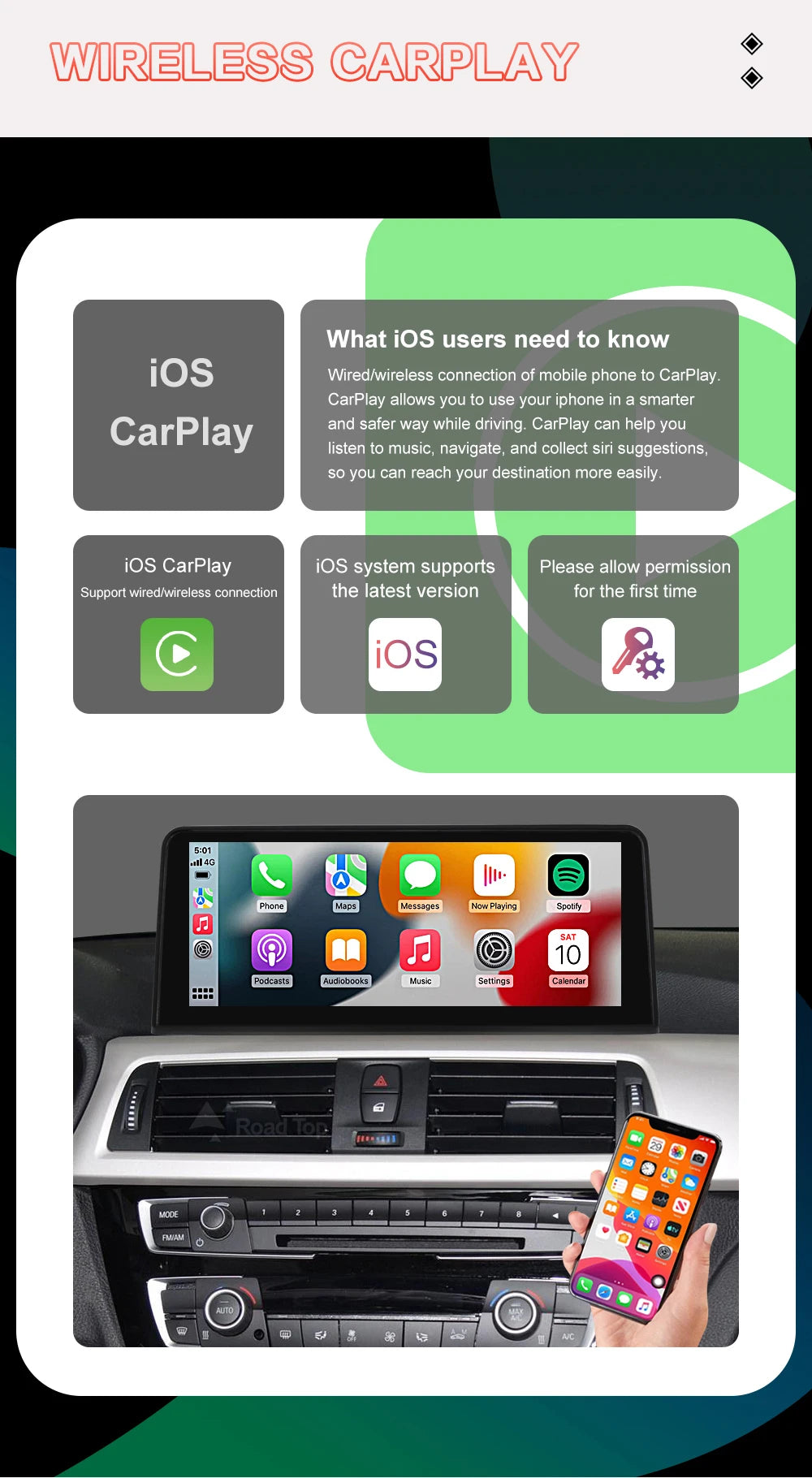 10.25 ''1920*720 Carplay Sem Fio Android Auto Display Multimídia Para BMW Série 3 4 F30 F31 F32 F33 F34 F36 NBT Tela Sensível Ao Toque