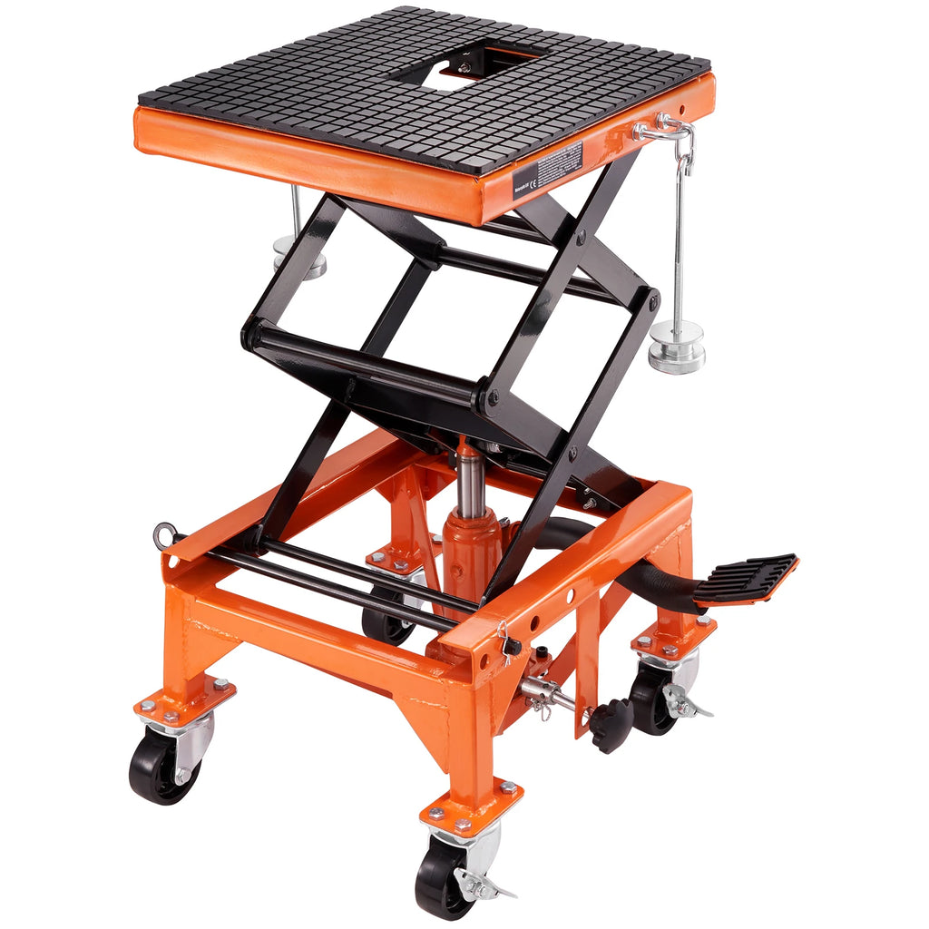 SucceBuy Mesa de elevação hidráulica para motocicleta, 350 lbs, tesoura, elevador hidráulico, suporte para dirt bike