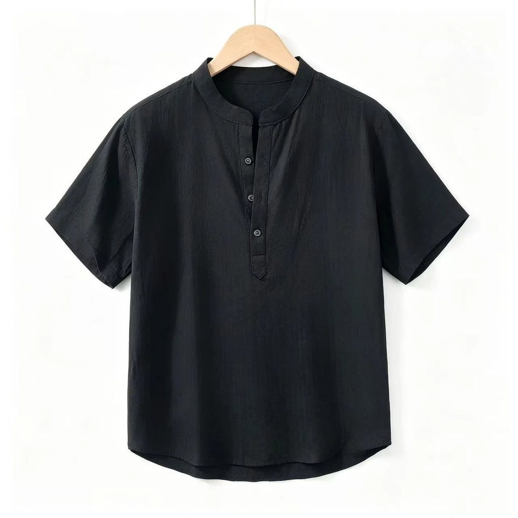 Camisa de linho respirável masculina, confortável, cor sólida, manga comprida, solta, Harajuku, blusa casual, camisa havaiana, breve, 2022