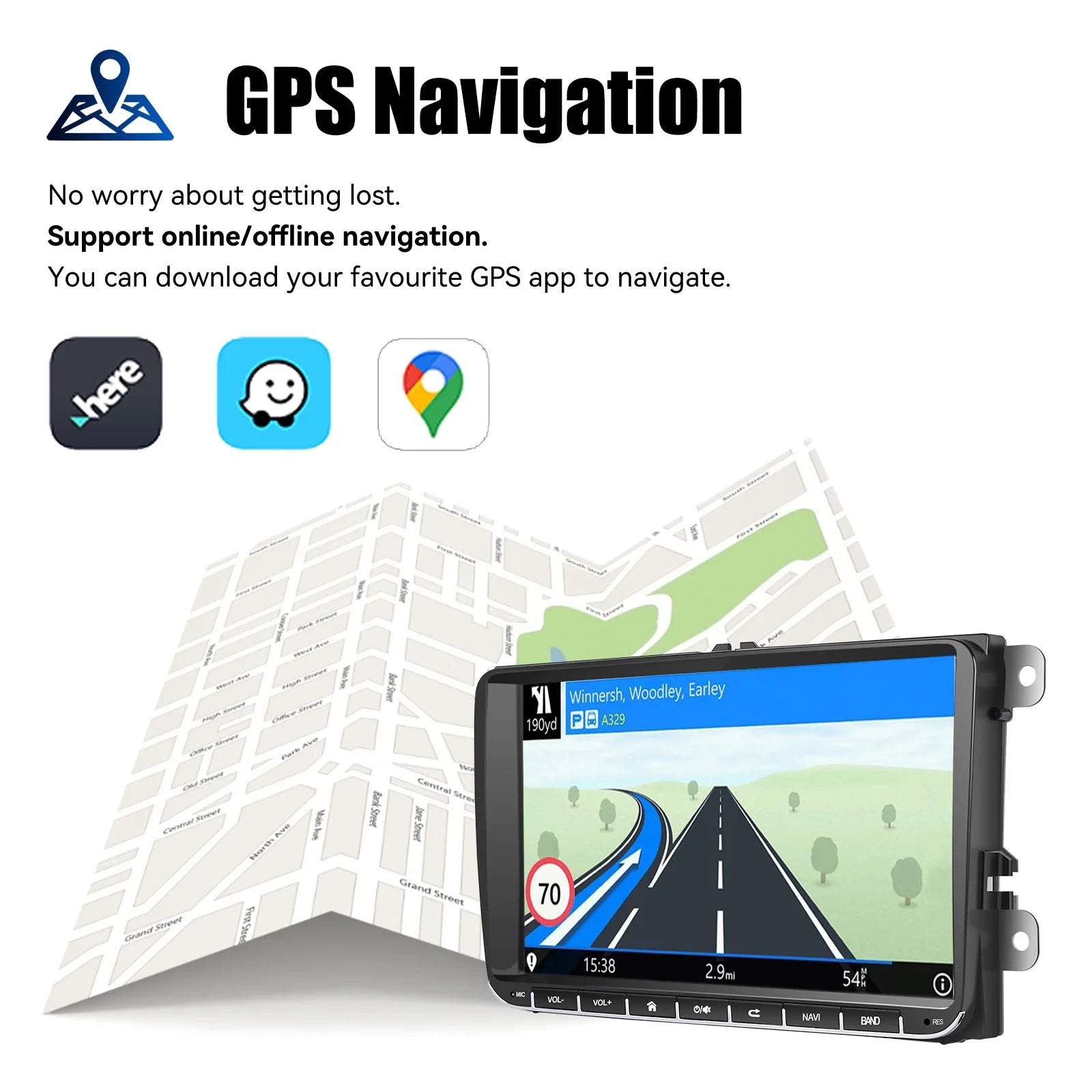 Essgoo 9 "android 14 4g + 64g Wireless  carplay carro estéreo gps navi wifi rds fm bt para vw golf 5 6 passat polo touran tiguan caddy eos
