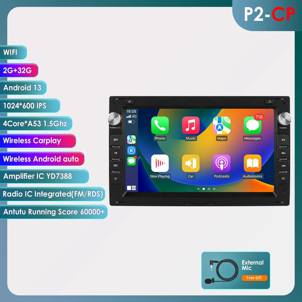 Hizpo rádio do carro de 7 polegadas para vw golf 4 passat polo transporte t5 multivan assento jetta carro multimídia gps 2din autoradio carplay 7862