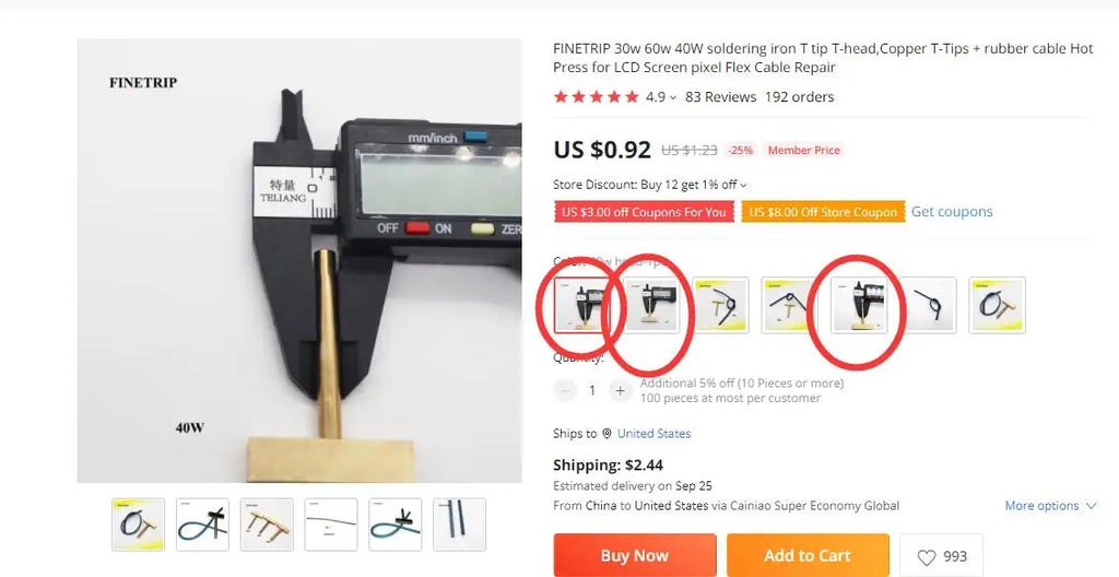 Finetrip 30w 60w 40w ferro de solda t ponta t-cabeça, t-pontas de cobre ou cabo de borracha imprensa quente para o reparo do cabo flexível do pixel da tela lcd