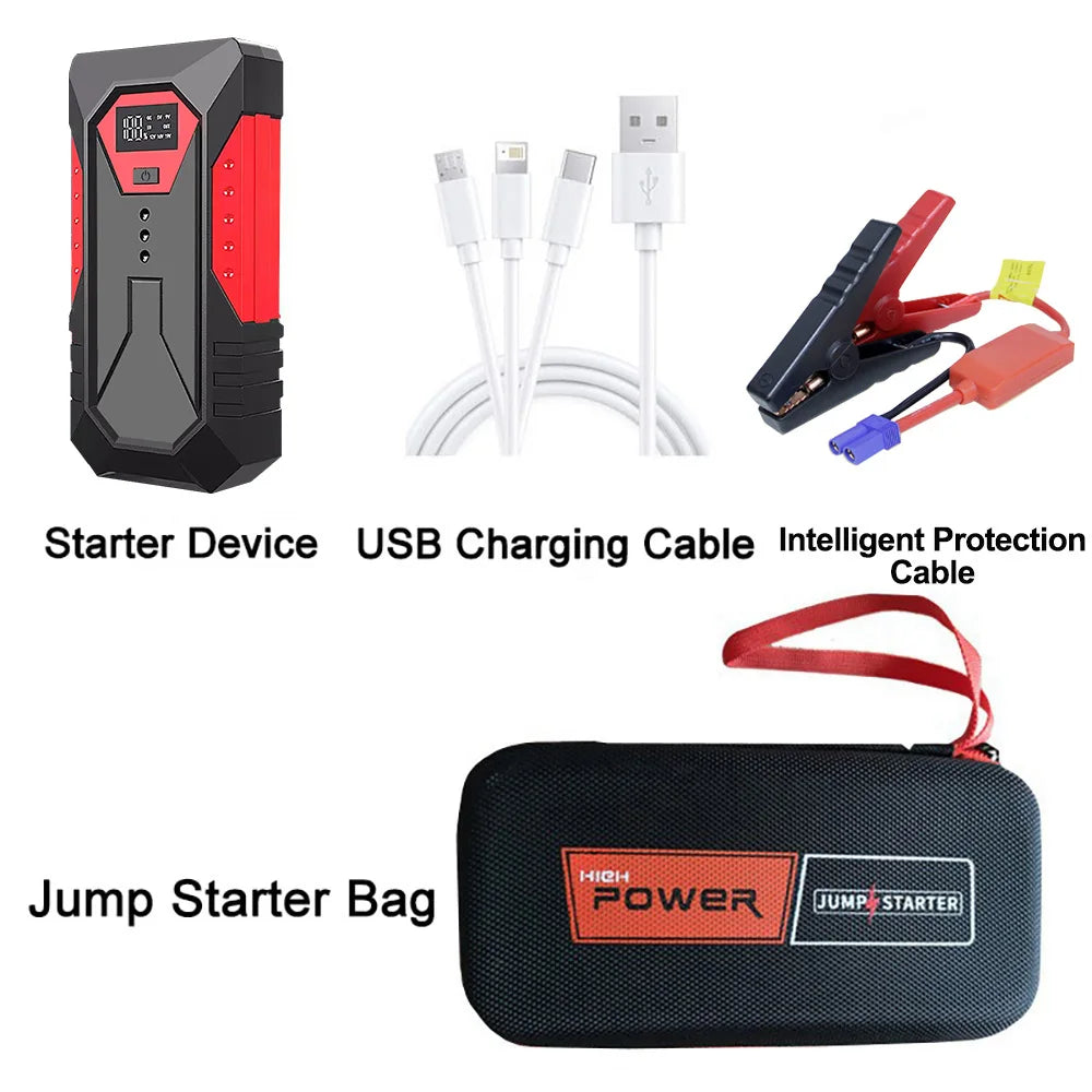 GKFLY 4000A/8000A Iniciador de Carro 12V, Banco de Energia Portátil, Dispositivo de Partida, Auxiliar de Bateria para Carros a Gasolina/Diesel 5L/3L
