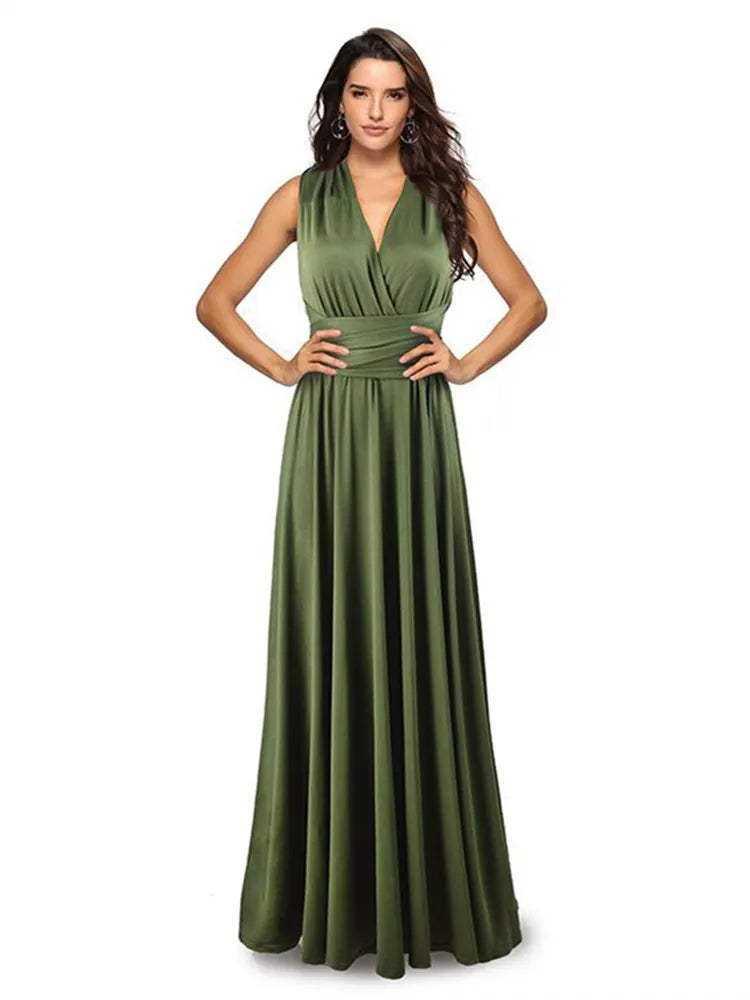 Vestido Maxi Club Boho para mulheres, bandagem vermelha, vestido de festa longo, madrinhas multiway, robe infinito conversível, sexy