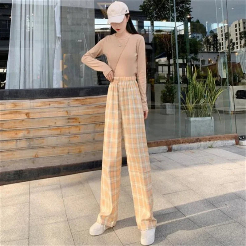 Moda casual verificado vermelho tartan calças de pijama macio e confortável cintura elástica nova feminina xadrez pijamas casa lounge pa