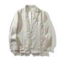 Blazer de Linho Puro - Blazer Masculino Elegante para Eventos ao Ar Livre, Casual, de Alta Qualidade, Tendência para Negócios, Casamentos, Estilo Fino de Cor Pura para Cavalheiros