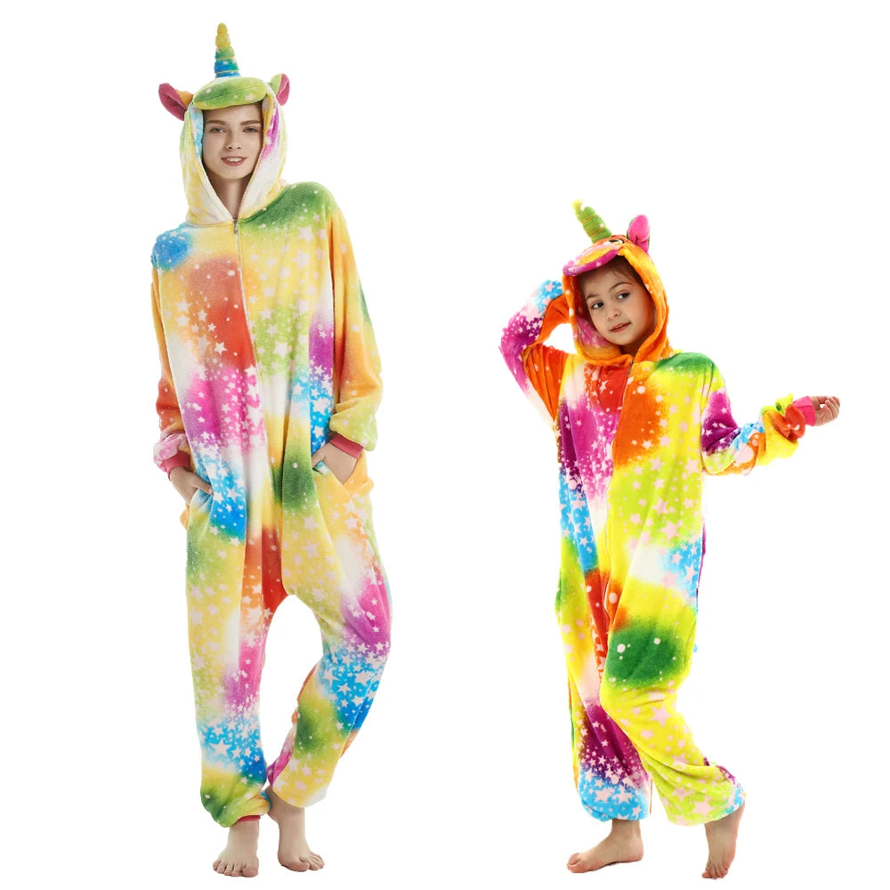 Mulheres animal kigurumi pijamas inverno grosso flanela pijamas adulto com capuz pijama homewear halloween cosplay trajes de festa