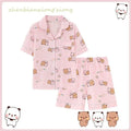 Kawaii anime bubu dudu conjunto de pijama macio e confortável homem mulher pijamas algodão solto pijama terno solto roupas para casa presente aniversário