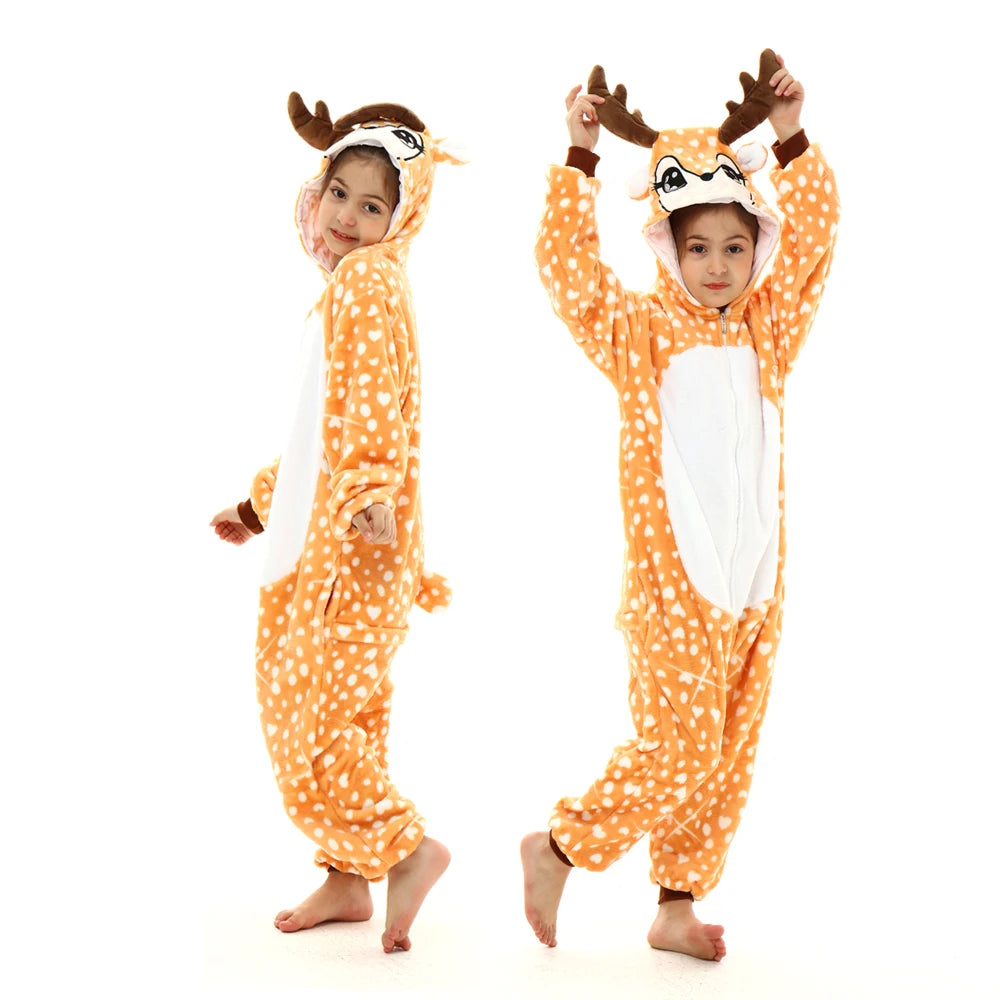 Mulheres animal kigurumi pijamas inverno grosso flanela pijamas adulto com capuz pijama homewear halloween cosplay trajes de festa