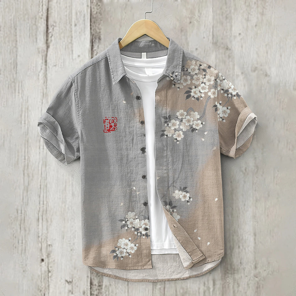 Camisa masculina de linho, design de camisa de manga curta confortável e respirável, camisa havaiana de verão masculina XS-5XL