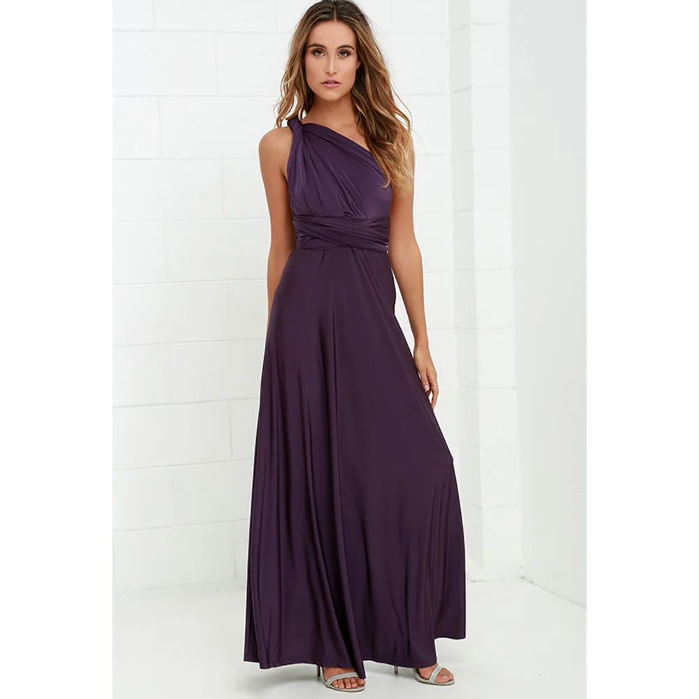 Vestido Maxi Club Boho para mulheres, bandagem vermelha, vestido de festa longo, madrinhas multiway, robe infinito conversível, sexy