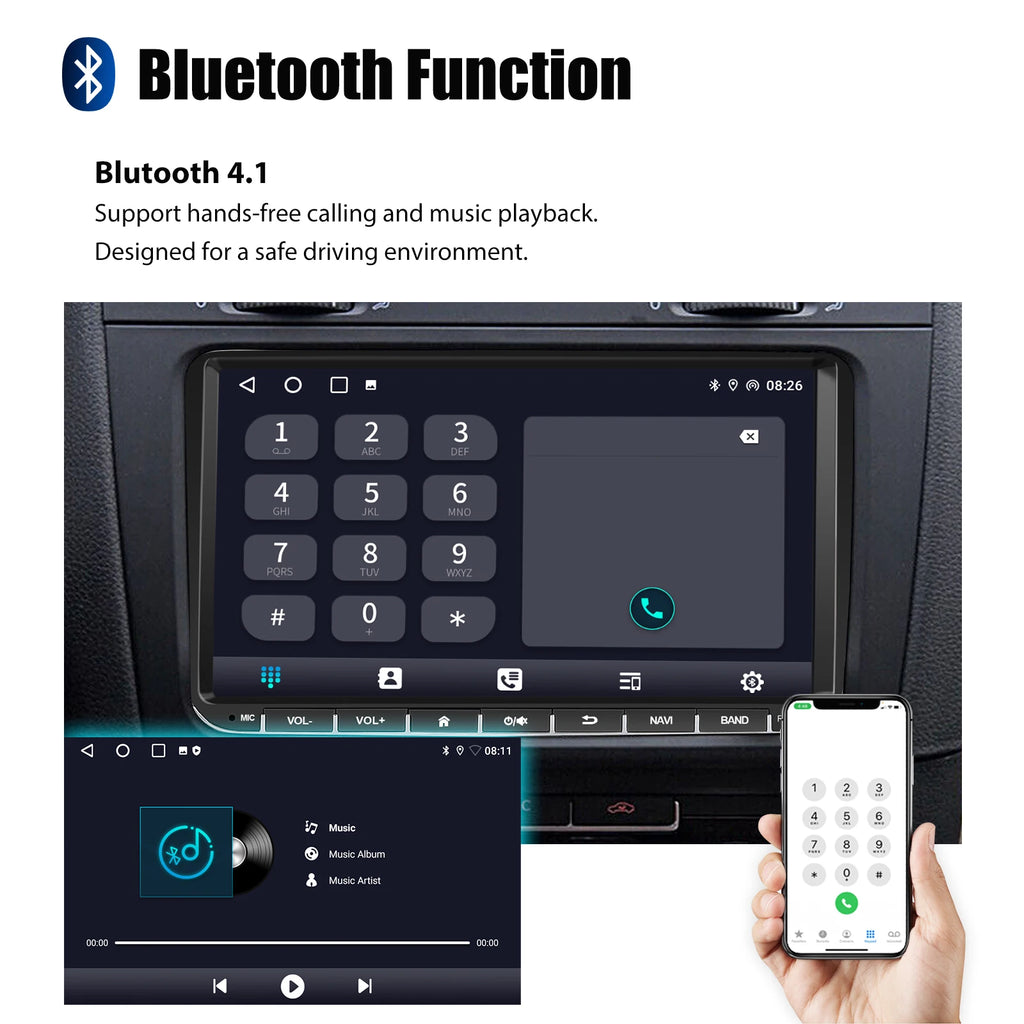 Essgoo 9 "android 14 4g + 64g Wireless  carplay carro estéreo gps navi wifi rds fm bt para vw golf 5 6 passat polo touran tiguan caddy eos