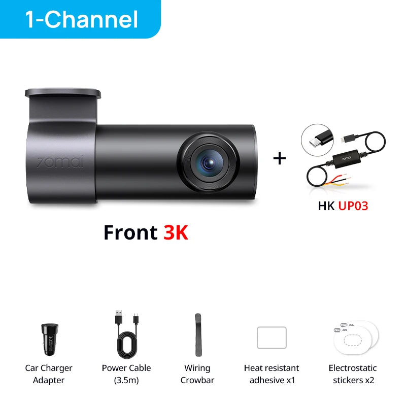Novo 70mai Dash Cam M310 Plus 3K 1620P WDR Controle de Voz 139 ° Monitor de estacionamento do gravador do carro FOV DVR 70mai M310 Plus 3K