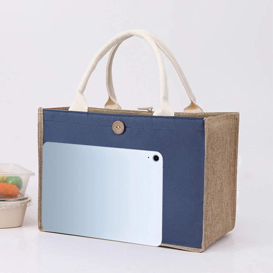 Linho cor lisa senhoras bolsa fivela estilo moda multifuncional saco de presente diário passeio saco de armazenamento de compras