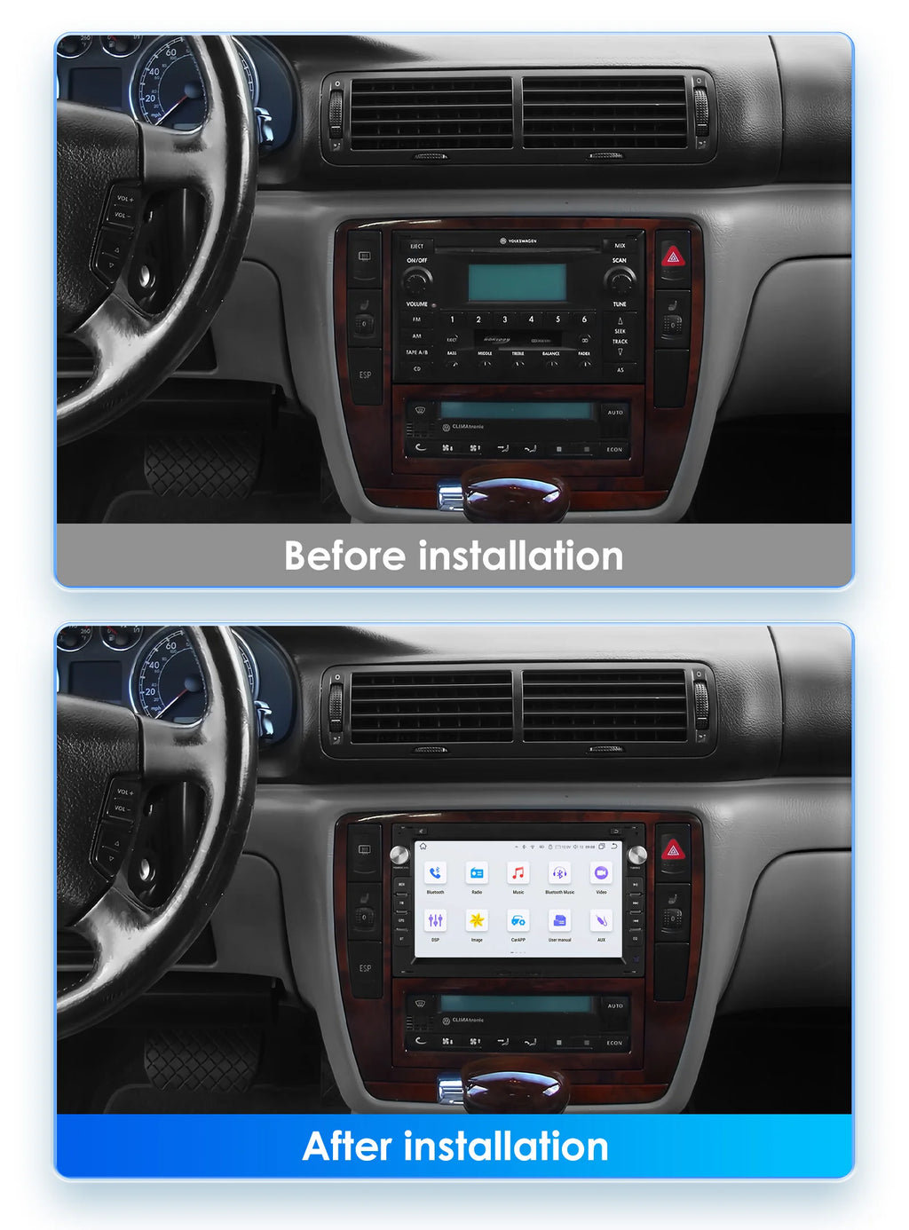 Hizpo rádio do carro de 7 polegadas para vw golf 4 passat polo transporte t5 multivan assento jetta carro multimídia gps 2din autoradio carplay 7862