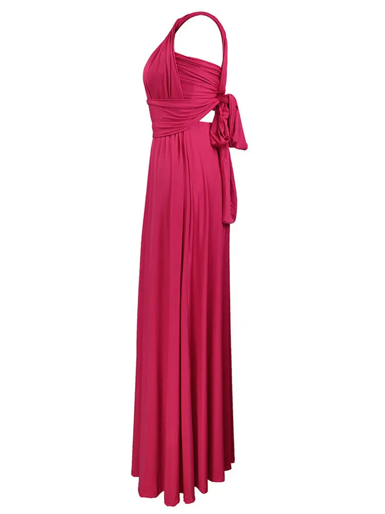 Vestido Maxi Club Boho para mulheres, bandagem vermelha, vestido de festa longo, madrinhas multiway, robe infinito conversível, sexy
