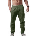 2025 novas calças de linho de algodão masculino solto legal casual calças compridas cintura elástica calça longa casual streetwear calças leves