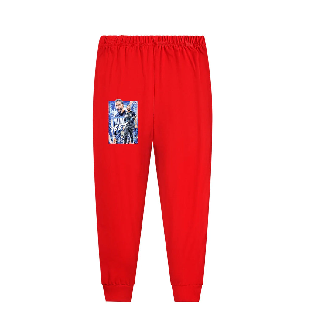 Crianças dos desenhos animados lutador jey uso conjuntos de pijama da criança meninos pijamas diários do bebê meninas manga longa t camisa + shorts 2 pçs set3952