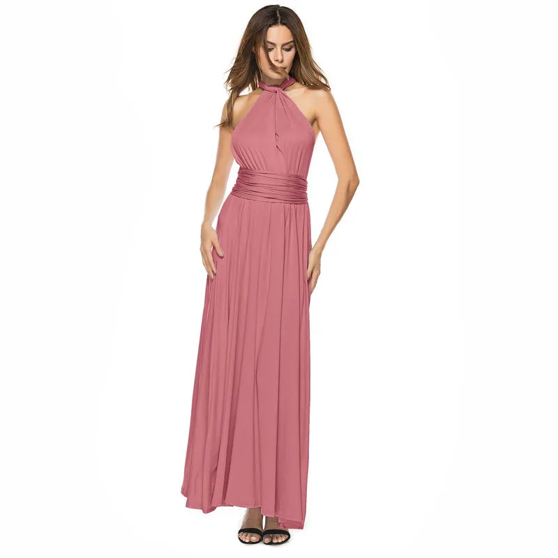 Vestido Maxi Club Boho para mulheres, bandagem vermelha, vestido de festa longo, madrinhas multiway, robe infinito conversível, sexy