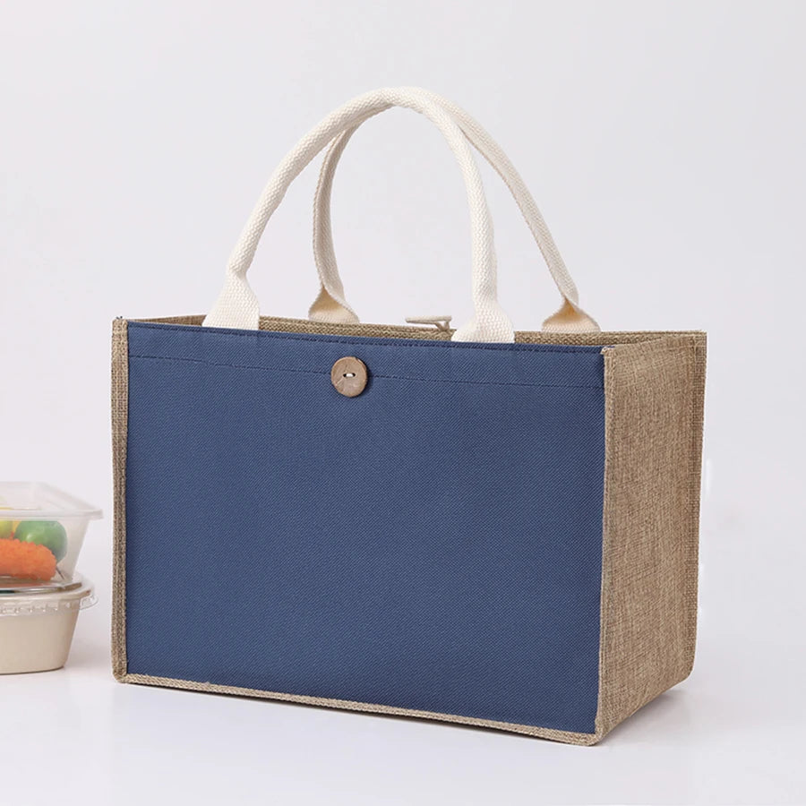 Linho cor lisa senhoras bolsa fivela estilo moda multifuncional saco de presente diário passeio saco de armazenamento de compras