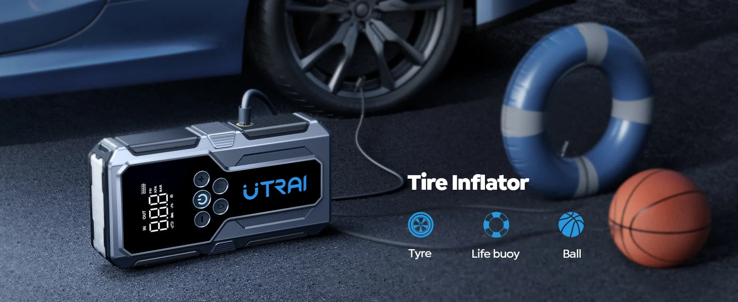 UTRAI 1500A Carro Jump Starter Power Bank Portátil 150PSI Bomba de ar Bateria de carro Boosteres de emergência Dispositivo de partida Carro Starter 2024