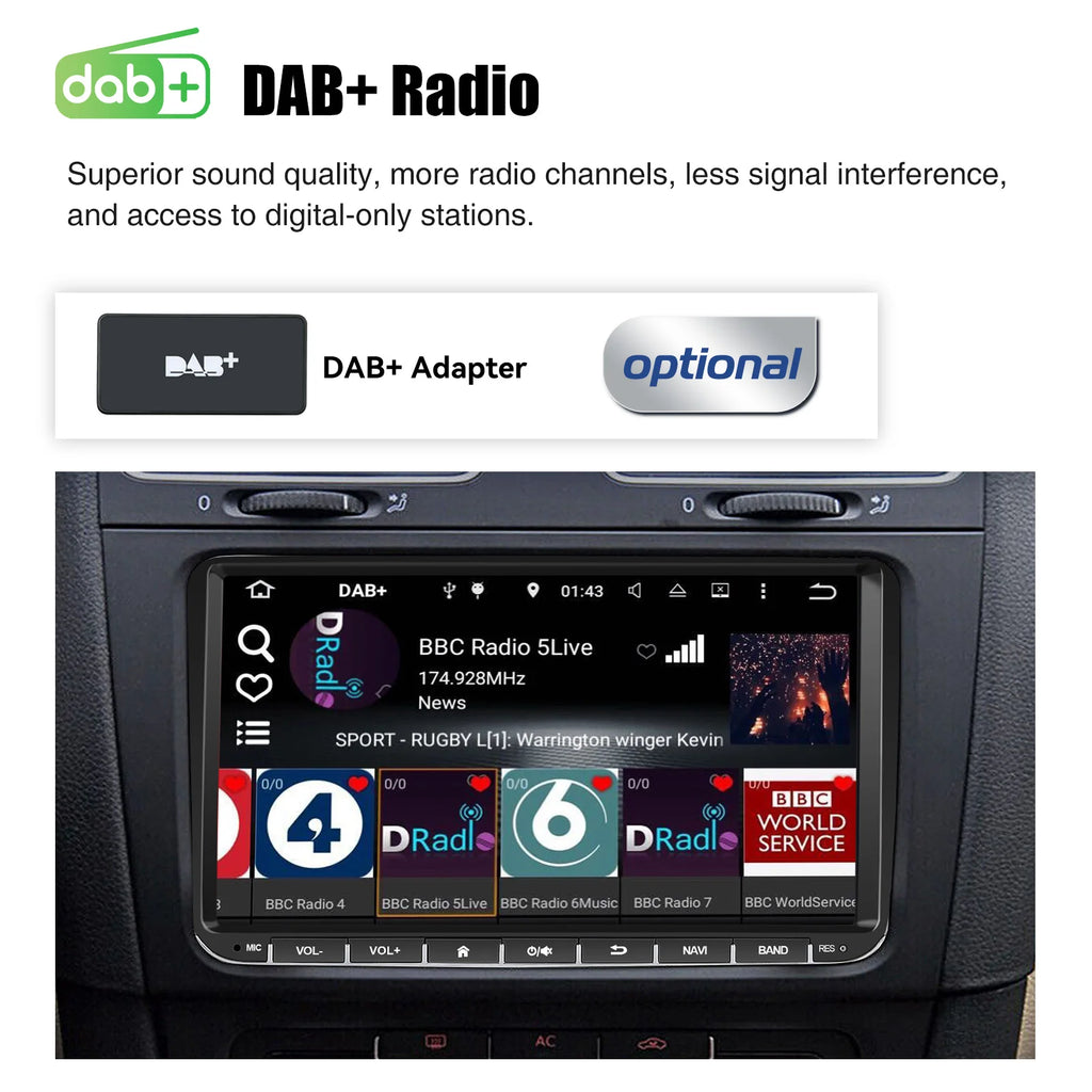 Essgoo 9 "android 14 4g + 64g Wireless  carplay carro estéreo gps navi wifi rds fm bt para vw golf 5 6 passat polo touran tiguan caddy eos