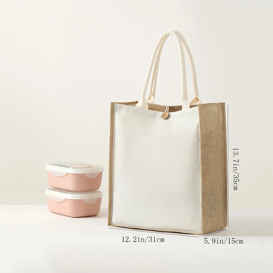 Linho cor lisa senhoras bolsa fivela estilo moda multifuncional saco de presente diário passeio saco de armazenamento de compras