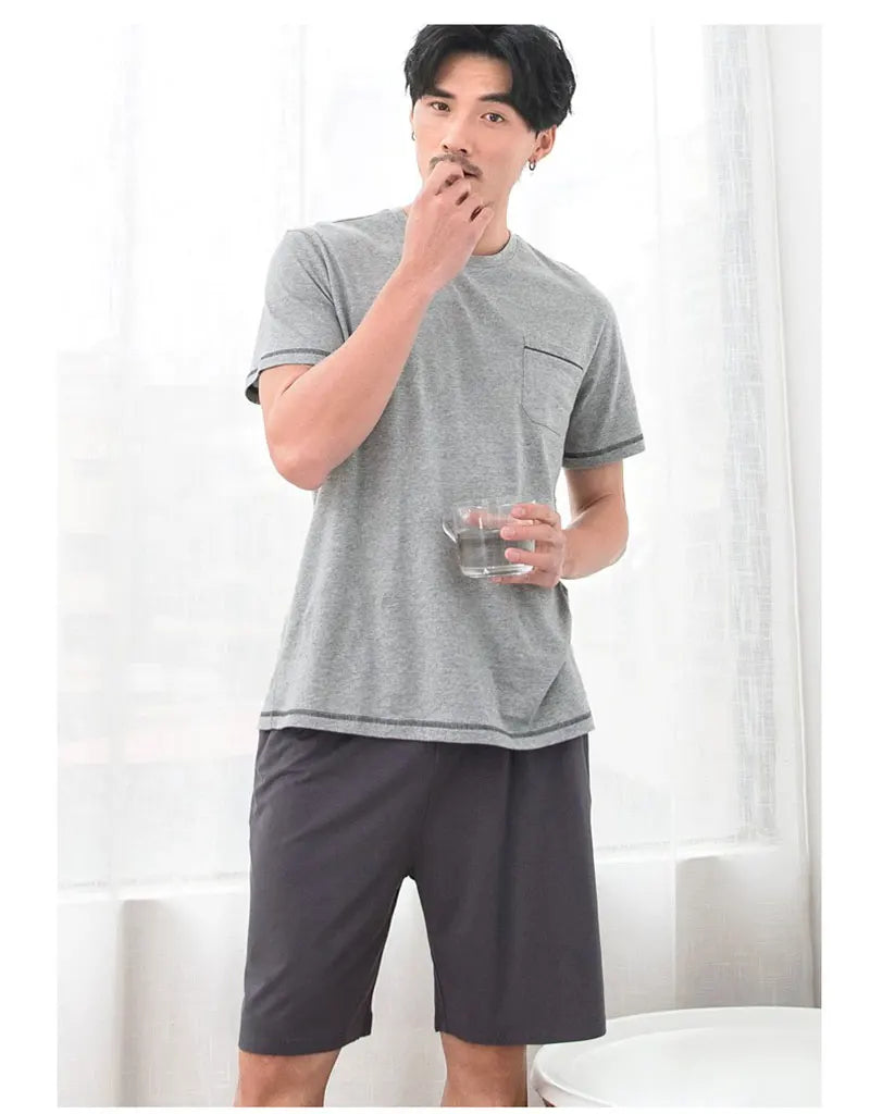 Calças de dormir de algodão masculino plus size 5xl shorts pijamas boxer casual lounge wear dormir calças curtas homewear homme