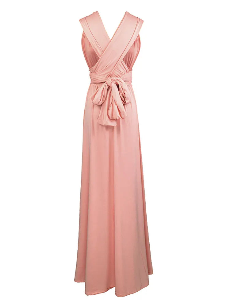 Vestido Maxi Club Boho para mulheres, bandagem vermelha, vestido de festa longo, madrinhas multiway, robe infinito conversível, sexy