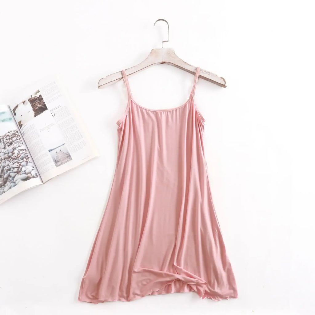 Roupa de pijama modal sexy feminina, tops femininos, roupa de fundo, pijama, vestido de dormir com babados, mais novo, verão
