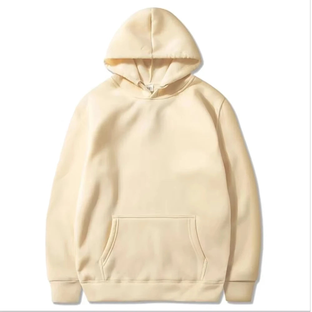Hoodies casuais masculinos de lã quente hoodies primavera outono pullovers moda preto múltiplas cores camisolas de grandes dimensões topo