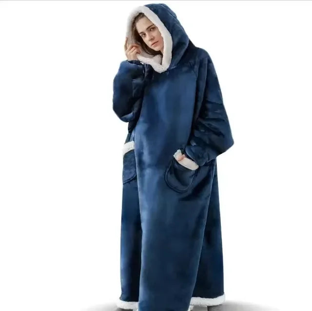 Cobertor de flanela super longo para homens e mulheres, moletom, suéter, pulôver, velo, TV gigante, cobertor extragrande, inverno, 2024