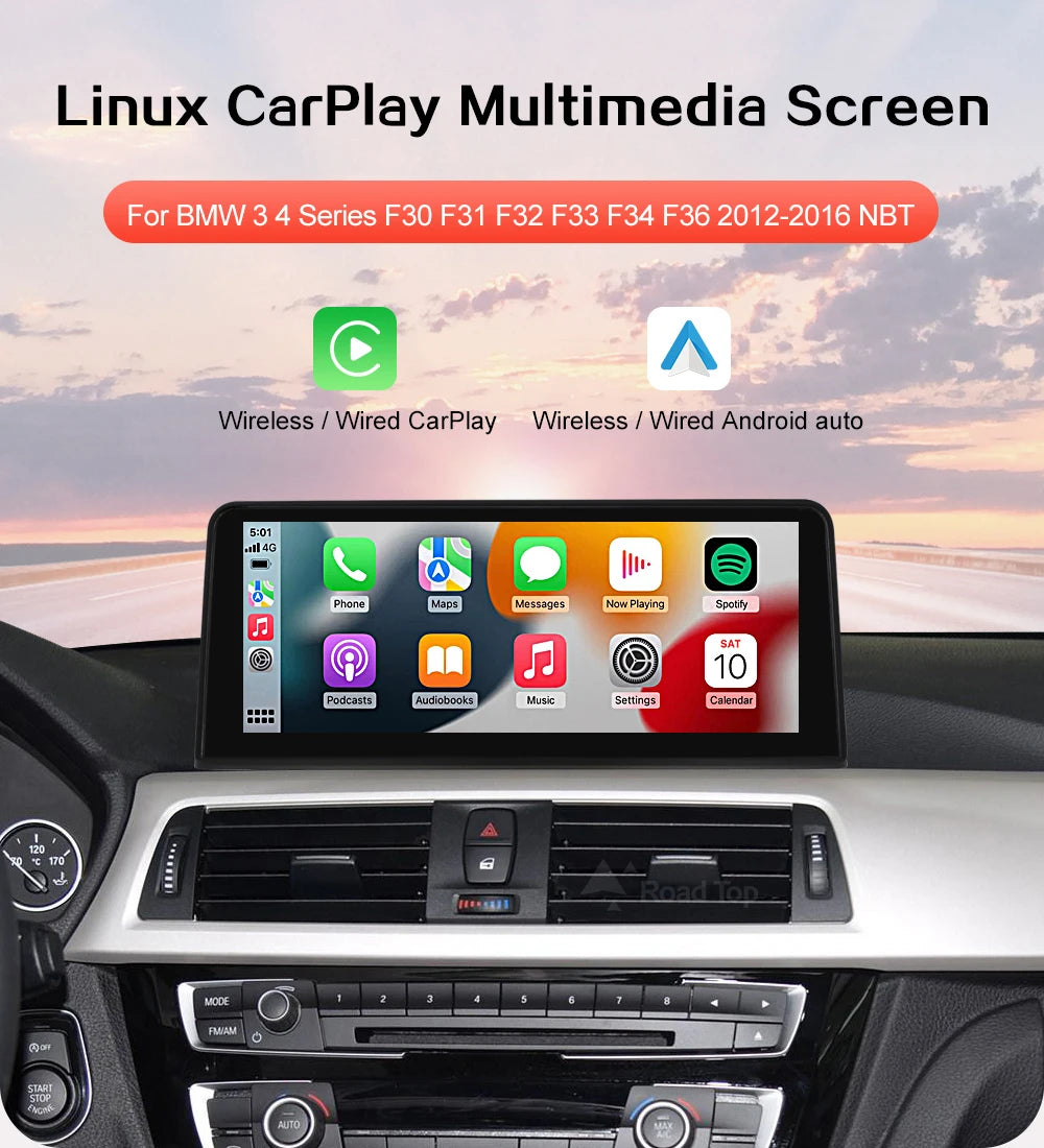 10.25 ''1920*720 Carplay Sem Fio Android Auto Display Multimídia Para BMW Série 3 4 F30 F31 F32 F33 F34 F36 NBT Tela Sensível Ao Toque